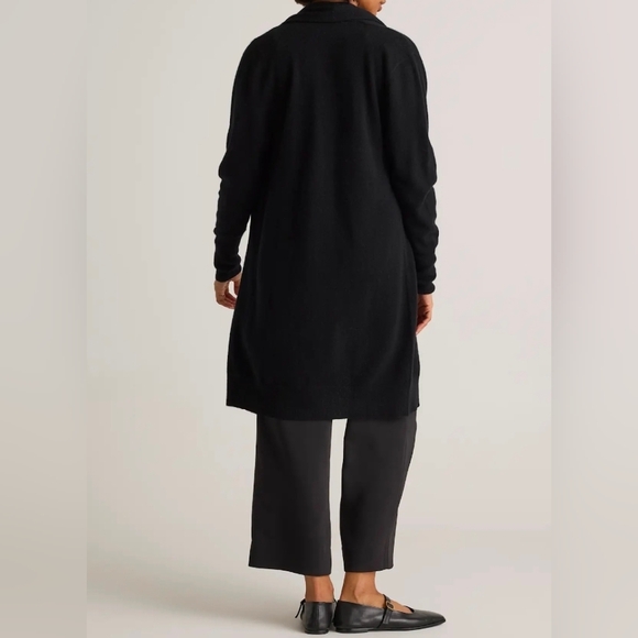 QUINCE Mongolian Cashmere Duster Open Cardigan Sweater Black Sz M, NWT! - Picture 4 of 6